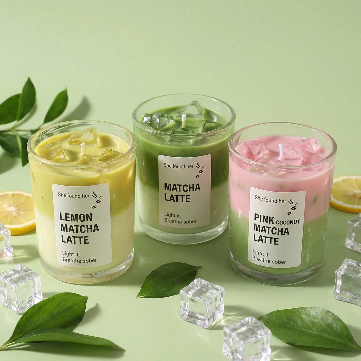 Creative Matcha Cup-Shaped Jelly Wax Scented Candle