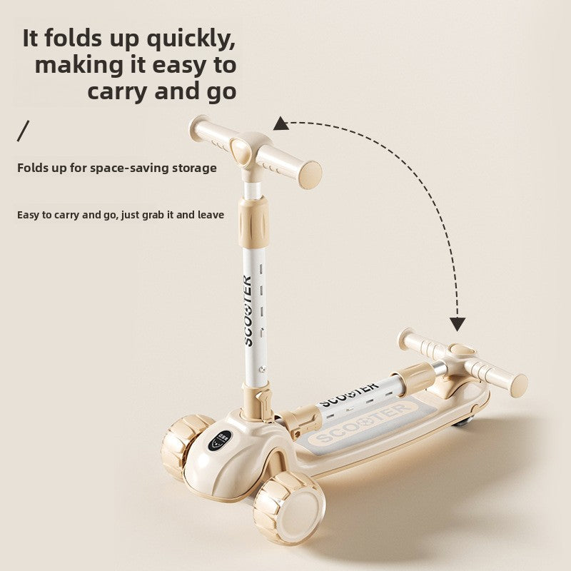 Foldable 3-Wheel Scooter for Kids with Light-Up Wheels