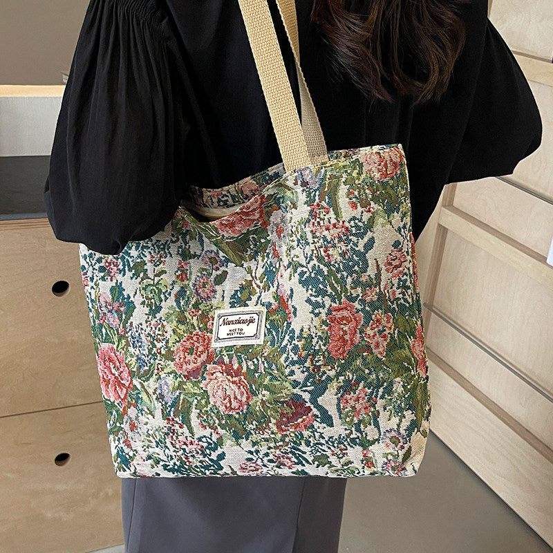 Geometric Pattern Canvas Tote Bag