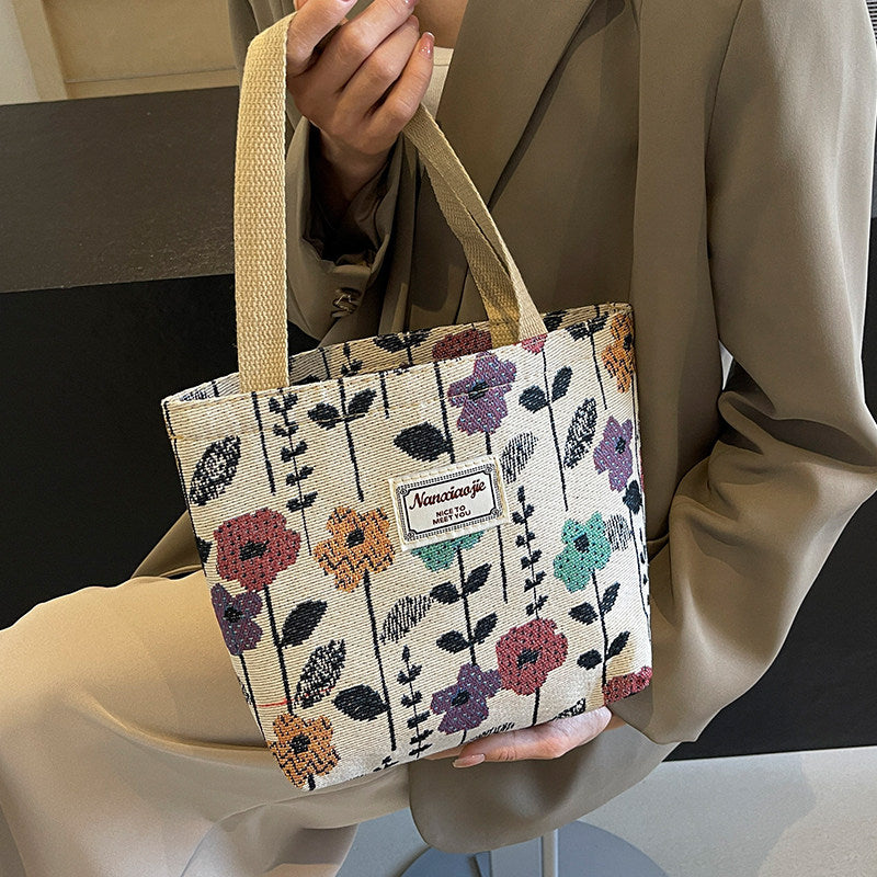 Geometric Pattern Canvas Tote Bag