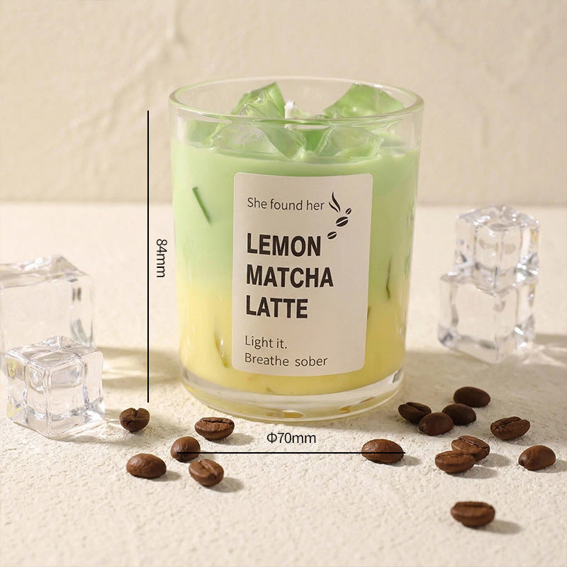 Creative Matcha Cup-Shaped Jelly Wax Scented Candle