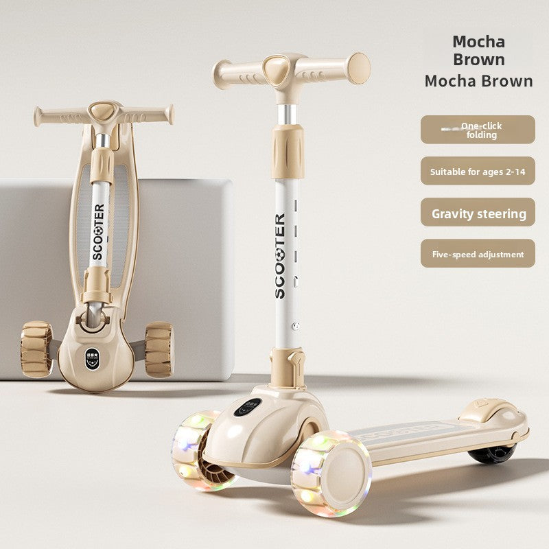 Foldable 3-Wheel Scooter for Kids with Light-Up Wheels