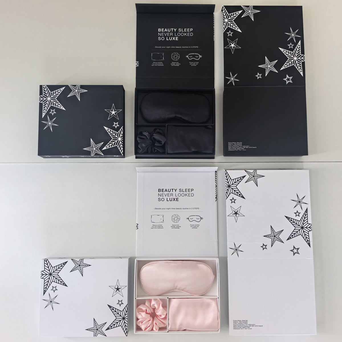 Satin 3-Piece Sleep Set Eye Mask Hair Tie Pillowcase Magnetic Gift Box