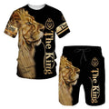 Men's 3D Lion Print Sportswear Set